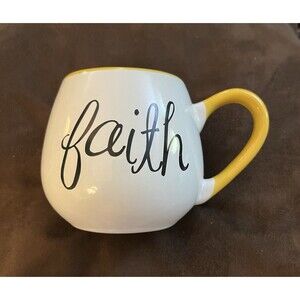 Large Yellow Faith Coffee Mug  Home Essentials